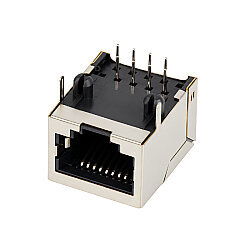 RJ45 8P8C 90° 18mm Female Ethernet Connector - PCB Type