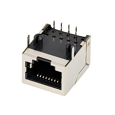 RJ45 8P8C 90° 18mm Female Ethernet Connector - PCB Type - 1