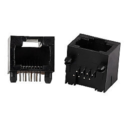 RJ45 8P8C 90° Female Plastic Ethernet Connector - PCB Type - 2