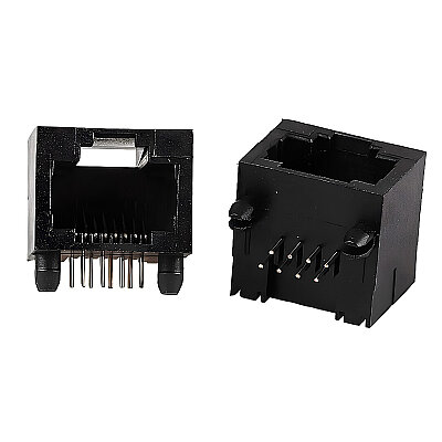 RJ45 8P8C 90° Female Plastic Ethernet Connector - PCB Type - 2