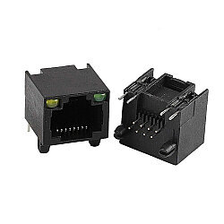 RJ45 8P8C 90° Female Plastic Ethernet Connector - PCB Type - 2