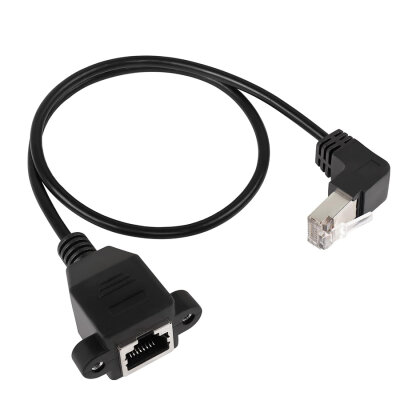 RJ45 Angled Panel Type Ethernet Extension Cable - 50cm - 1