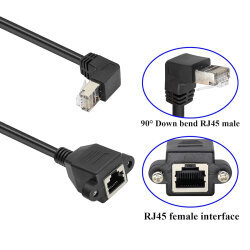 RJ45 Aşağı Açılı Panel Tipi Ethernet Uzatma Kablosu - 50cm - 2