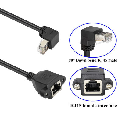 RJ45 Aşağı Açılı Panel Tipi Ethernet Uzatma Kablosu - 50cm - 2