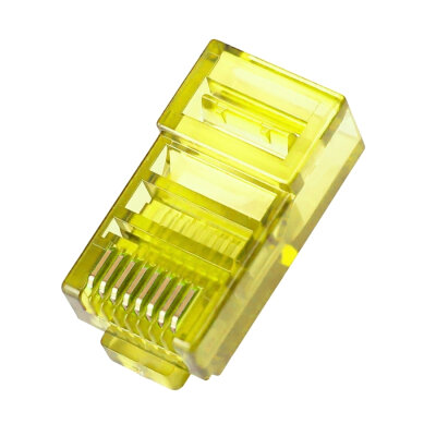RJ45 Cat5 Cat6 8P8C Male Connector - Yellow - 1