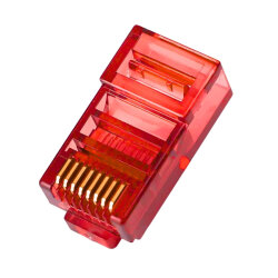 RJ45 Cat5 Cat6 8P8C Male Socket - Red