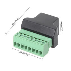 RJ45 Dişi 8 Pin Vidalı Terminal Dönüştürücü Adaptör - 3