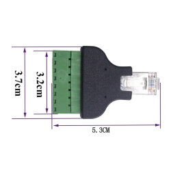 RJ45 Erkek - 8 Pin Vidalı Terminal Dönüştürücü Adaptör - 5