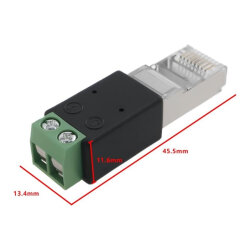 RJ45 Erkek - RS485 2 Pin Vidalı Dönüştürücü A=PIN4 B=PIN5 - 3