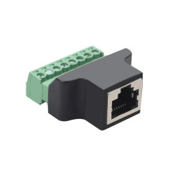 RJ45 Female to 8 Pin Screw Terminal Converter Adapter
