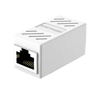 RJ45 Female-to-Female Interconnect Connector - White - 1