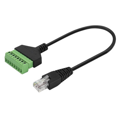 RJ45 Male - 8 Pin Screw Terminal Converter Cable - 30cm - 1