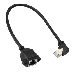 RJ45 Right Angle Panel Type Ethernet Extension Cable - 50cm