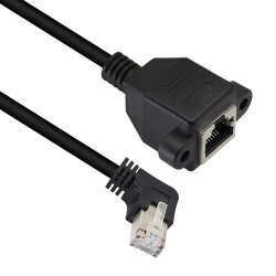 RJ45 Sağ Açılı Panel Tipi Ethernet Uzatma Kablosu - 50cm - 2