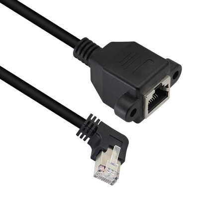 RJ45 Sağ Açılı Panel Tipi Ethernet Uzatma Kablosu - 50cm - 2