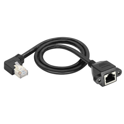 RJ45 Sol Açılı Panel Tipi Ethernet Uzatma Kablosu - 50cm - 1
