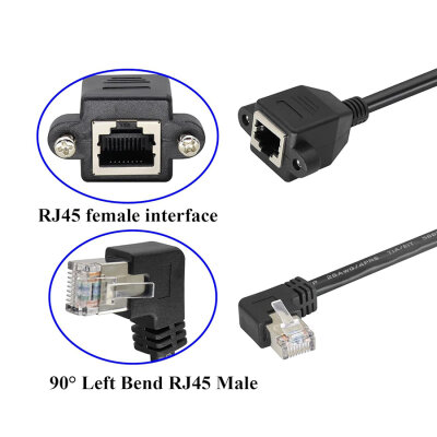RJ45 Sol Açılı Panel Tipi Ethernet Uzatma Kablosu - 50cm - 2