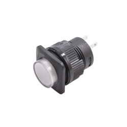 RL16-504B 16MM Plastik 2 Pin Yaylı Buton Beyaz