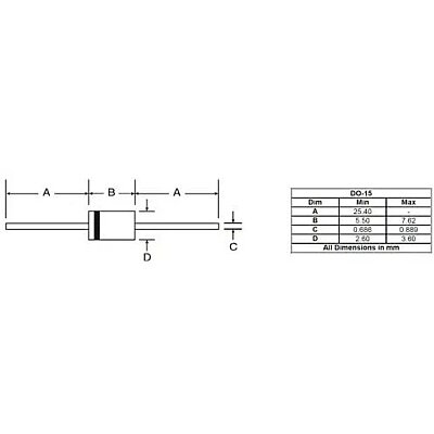 RL205 600V 2A DO-15 Diode - 2