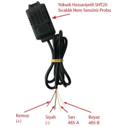 RS485 Yüksek Hassasiyetli SHT20 Sıcaklık Nem Sensörü - 2