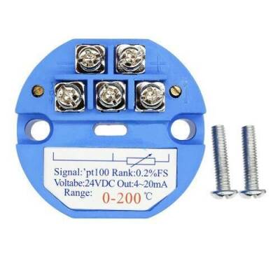 RTD PT100 Temperature Sensor Transmitter DC 24V 0-200℃ - 1