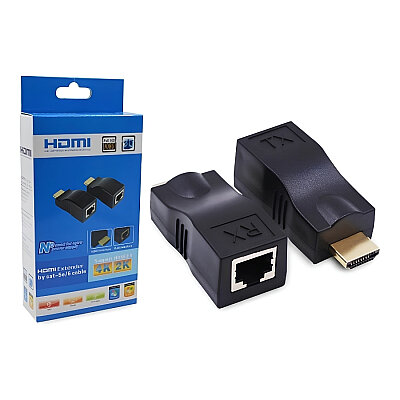 RX TX RJ45 CAT5e/CAT6 Kablosu Üzerinden HDMI Uzatıcı Extender - 2