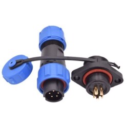 SD13 5 Pin 13mm Waterproof Connector Kit - Flanged Panel Type
