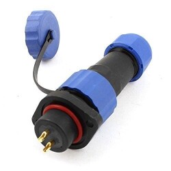 SD16 2 Pin 16mm Waterproof Connector Kit - Flanged Panel Type
