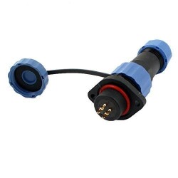 SD16 4 Pin 16mm Waterproof Connector Kit - Flanged Panel Type