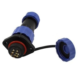 SD16 5 Pin 16mm Waterproof Connector Kit - Flanged Panel Type