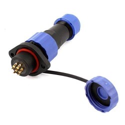 SD16 7 Pin 16mm Waterproof Connector Kit - Flanged Panel Type