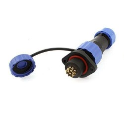 SD16 9 Pin 16mm Su Geçirmez Konnektör Takımı - Flanşlı Panel Tipi