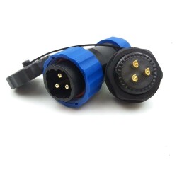 SD20 3 Pin 20mm Waterproof Connector Kit - Panel Type