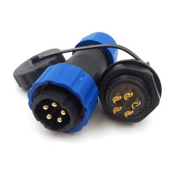 SD20 5 Pin 20mm Waterproof Connector Kit - Panel Type