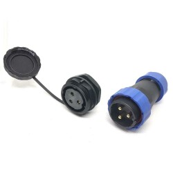 SD28 3 Pin 28mm Su Geçirmez Konnektör Takımı - Panel Tipi