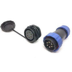 SD28 6 Pin 28mm Su Geçirmez Konnektör Takımı - Panel Tipi