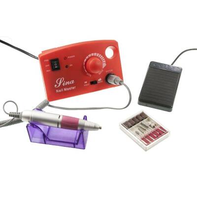 Sina Manicure Pedicure Nail File Set - Red - 1