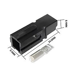 Single 30A 600V Anderson Power Battery Socket - Black - 2