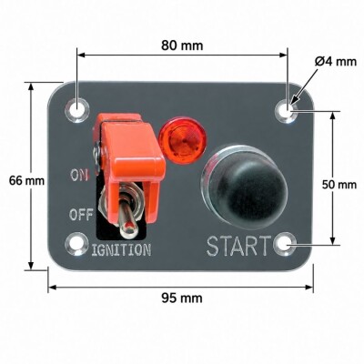 Single ON-OFF Toggle Switch Panel with Ignition Switch - 2