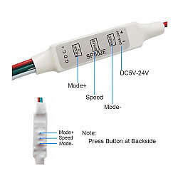SP002E DC 5-24V RGB LED Controller - DC Jack Connection - 2