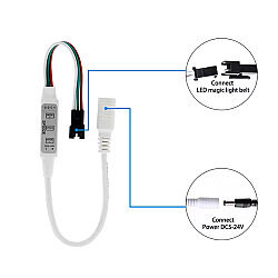 SP002E DC 5-24V RGB LED Controller - DC Jack Connection - 3