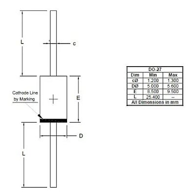 SR540 40V 5A DO-27 Schottky Diode - 2