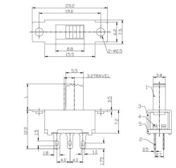 SS22F38G7 2P2T Sürgülü Switch - 3