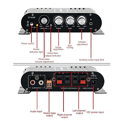 ST-838 2x20W + 40W HiFi 2.1 Channel Bluetooth Amplifier Module - 2