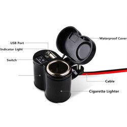 Su Geçirmez Çok Fonksiyonlu USB Şarj Cihazı ve Çakmaklık - 3