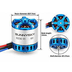 SunnySky X2216 V3 950KV Brushless Drone Motor - Short Shaft - 4