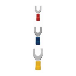 SV 1.25-6 0.50-1.50 mm Red Fork Type Insulated Cable End 10 Pieces