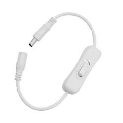Switched DC Adapter Extension Cable - White
