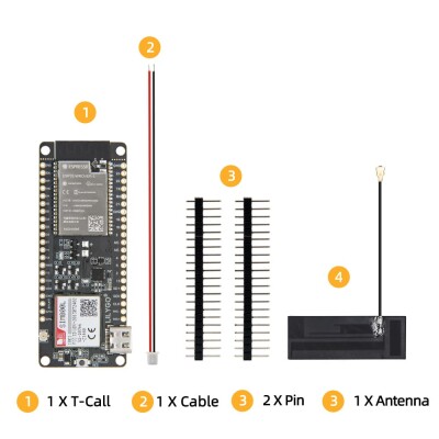 T-Call ESP32 SIM800L 16MB GSM Module Geliştirme Kartı - 4