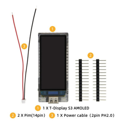 T-Display-S3 V1.0 AMOLED 1.91" Display Development Board - Solderless - 3